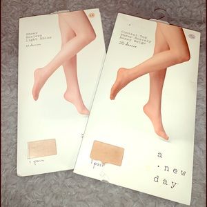 2 Pairs of Nude Tights / Hosiery 1X / 2X Sheer